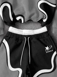 Manfinity EMRG Men's Star Print Hoodie And Drawstring Waist Pants Set - Multicolor - View 3