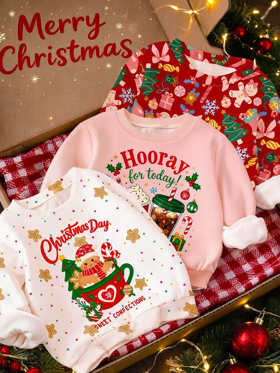 3PCS Young Girls Sweatshirts - Multicolor - View 1