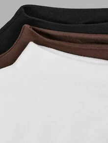 SHEIN 3PCS Young Girls T-Shirts - Brown - View 7