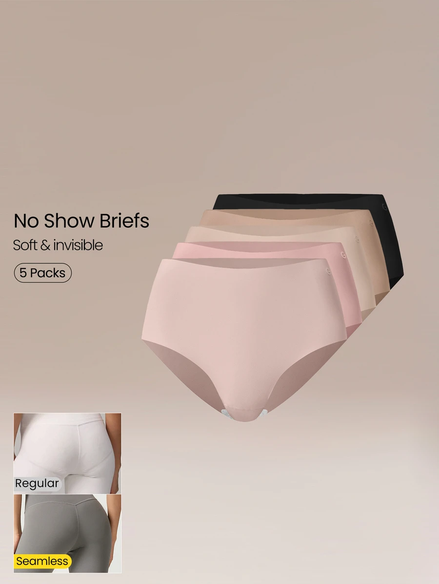 GLOWMODE 5-Pack Ultralight V-Waist Mid-Rise Seamless Briefs Underwear With Smooth, Comfy Fit Daily & Casual Essentials - Multicolor - View 1