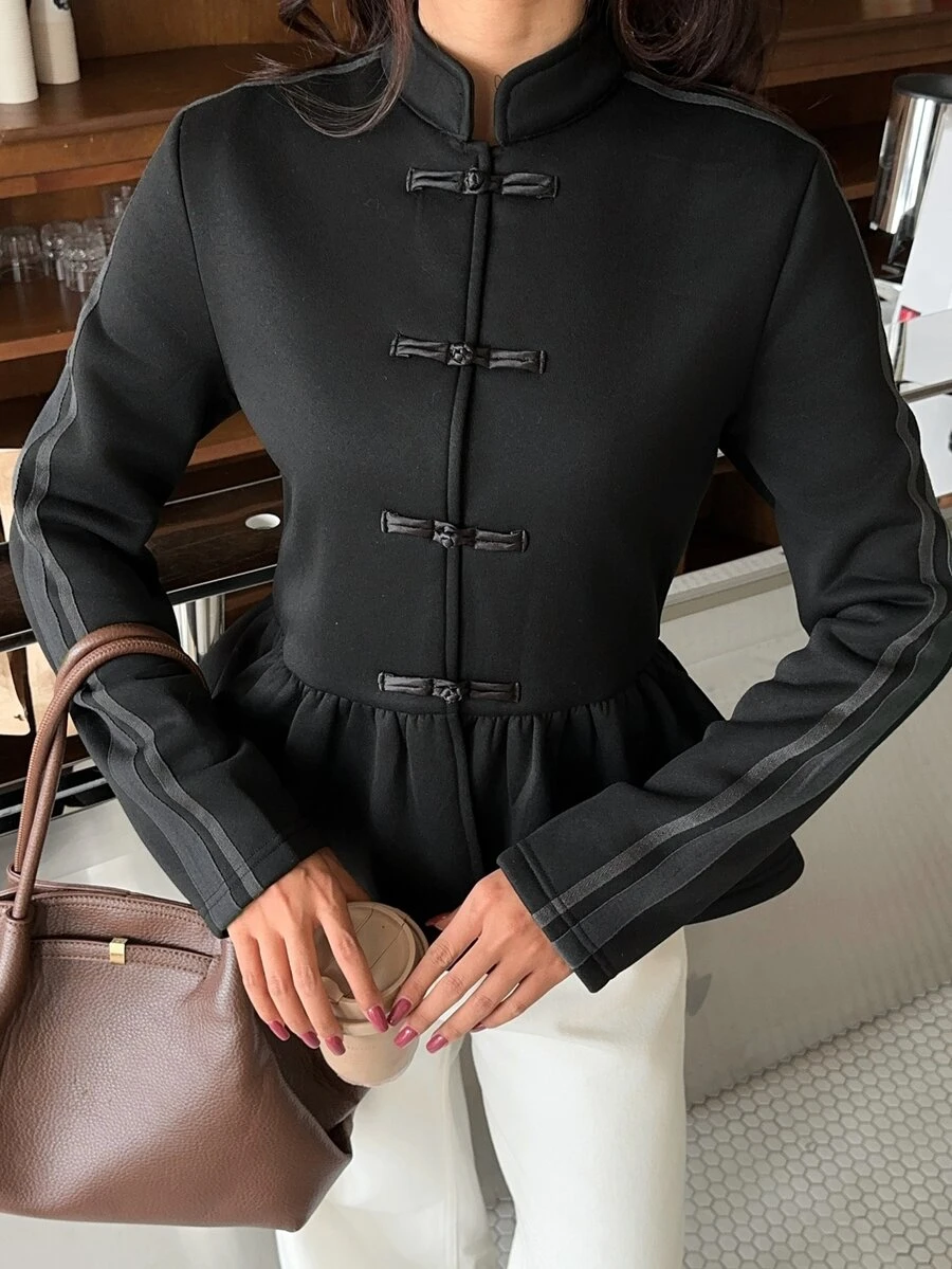Aloruh Mantel Wanita, Musim Gugur, Musim Dingin - Hitam - View 1