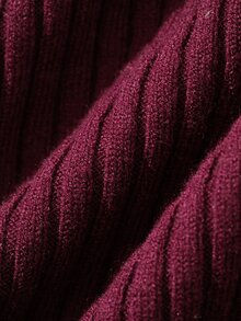 DAZY Solid Color Fitted Elastic Ribbed Long Sleeve Casual Daily Korean Style Spring Autumn Knit Sweater For Pregnant Women - Burgundy - View 8