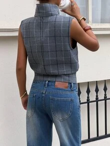 Siren Gaze Women's Plaid Casual Versatile Daily Wear Top - Grey - View 2