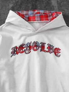 SHEIN 兒童青少年男孩聖誕衛衣套裝,休閒Y2K嘻哈風紅色格紋圖案,秋冬款,適合學校、家庭聚會、派對,男孩套裝 - 彩色 - 查看 4