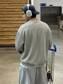 DAZY 春秋款淺卡其色圓領字母印花男士套頭衛衣連帽衫 - 淺卡其色 - 查看 2