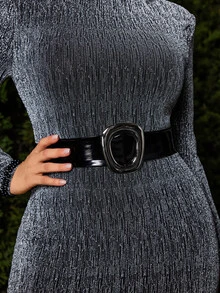 VOLUPTÉ CURVE Plus Size Women's Beaded Decor Long Sleeve Fitted Elegant Dress Christmas - Silver - View 8