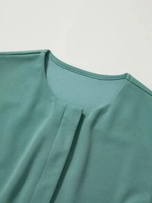 TaskEZ Jaket Seragam Kerja Wanita Warna Hijau Sage Lengan Panjang Resleting Depan Banyak Saku Saku Besar Sedikit Elastis Leher Bulat - Hijau - View 4