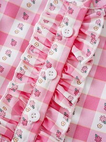 HELLO KITTY AND FRIENDS | SHEIN Baby Girl Letter Cartoon Print Casual Daily Summer Dress - Pink - View 6