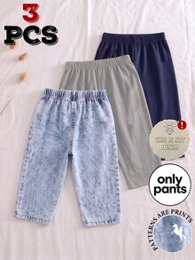 Young Boys 3 Packs Only Pants Horse Graphic Non-Denim Print Sweatpants Multipack Set - Multicolor - View 2