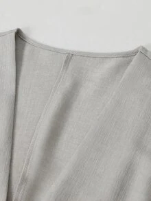 Balvessa Winter Clothes Women's Faux Linen Blend 2 Pieces Suit Set, Fitted Waistcoat Vest Top - Grey - View 9