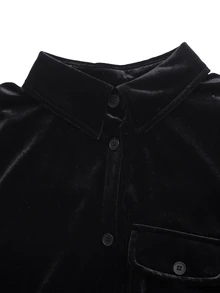 LUMIGAL Women's Mesh Patchwork Casual Versatile Daily Wear Shirt - Black - View 3