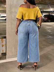 Slaydiva Plus Size Casual Jeans Everyday,Fall/Winter,New Year Jeans - Blue - View 2