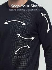 TekDrob Classic Crew Neck Sweatshirt With Soft Touch And Keep Warm Effect - Black - View 4
