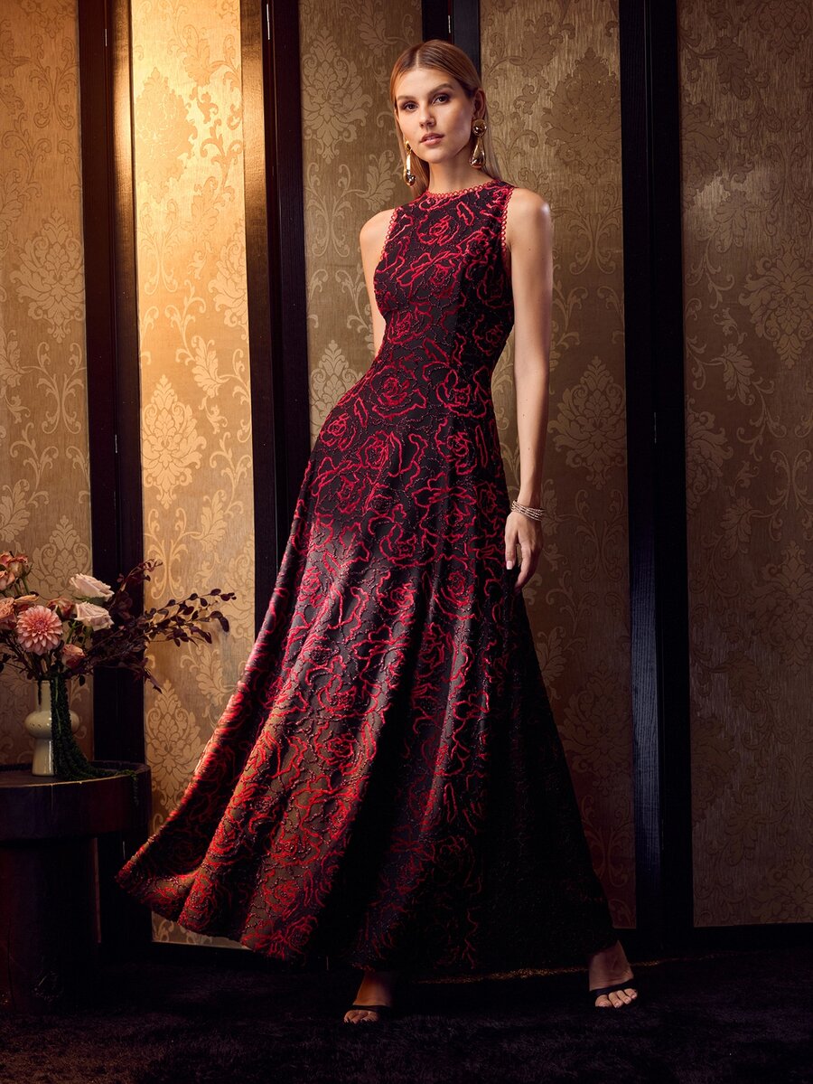 MOTF Soiréza TEXTURED ROSE FABRIC ELEGANT FRENCH LUXURY HIGH-END ROUND ...