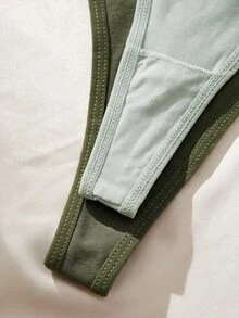 SHEIN 6件裝蕾絲腰帶低腰女款丁字褲 - 彩色 - 查看 5