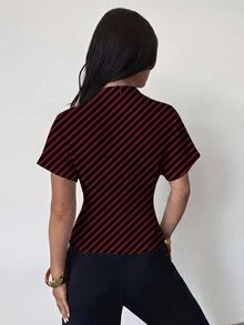 Firerie 女款條紋休閒日常穿著襯衫 - 彩色 - 查看 2
