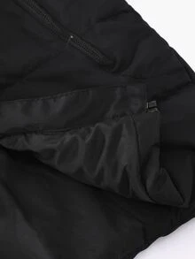 SHEIN معطف شتوي مبطن باللون الكحلي مقاوم للأوساخ بسيط بسحاب للفتيان المراهقين للرياضات الخارجية - الأزرق - مشاهدة 5