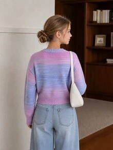 SHEIN Tween Girl Colorblock Casual Daily Cardigan - Multicolor - View 2