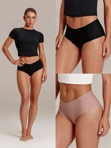 GLOWMODE 5-Pack Ultralight V-Waist Mid-Rise Seamless Briefs Underwear With Smooth, Comfy Fit Daily & Casual Essentials - Multicolor - View 8