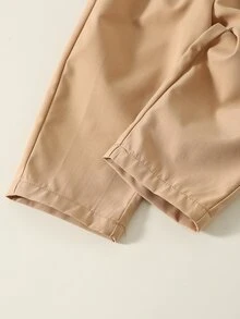 SHEIN 2件組 嬰兒男童/女童對比色襯衫領休閒學院風長袖套頭上衣＋鬆緊腰長褲 秋冬兩件套 - 彩色 - 查看 9