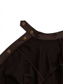 GlowEve CURVE Women's Plus Size Brown Suede Button Jacket Office Party Travel Homewear Going Out Fall Casual Capsule Baggy Cargo Winter - Chocolate Brown - View 4