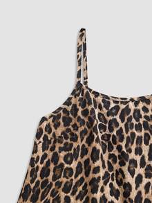 Omancia Women's New Autumn/Winter Velvet Leopard Print 2 Pieces Set - Coffee Brown - View 4