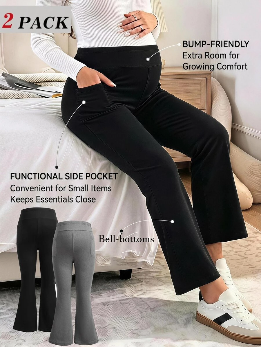 Modmama 2PCS Maternity Leggings Winter - Multicolor - View 1