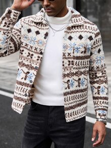 Manfinity CasualCool Men's Thick Wool Blend Long Sleeve Jacket, Winter - Multicolor - View 4