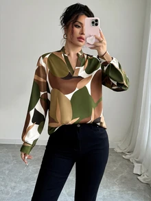 Elenzga 休閒商務簡約百搭女款長袖寬鬆襯衫 - 彩色 - 查看 6