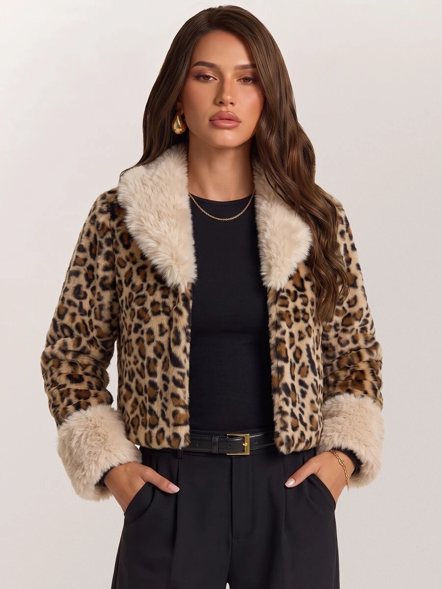 Bluhae Fall Clothes FOR WomenWomen Faux Fur Coats - Khaki - View 1
