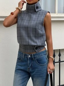 Siren Gaze Women's Plaid Casual Versatile Daily Wear Top - Grey - View 6