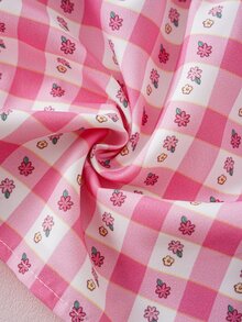 HELLO KITTY AND FRIENDS | SHEIN Baby Girl Letter Cartoon Print Casual Daily Summer Dress - Pink - View 8
