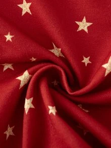 SHEIN 女嬰時尚刺繡荷葉邊印花衛衣 秋季 - 紅色 - 查看 9