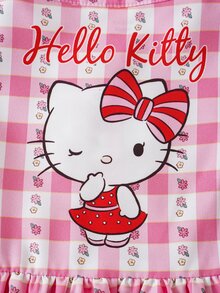 HELLO KITTY AND FRIENDS | SHEIN Baby Girl Letter Cartoon Print Casual Daily Summer Dress - Pink - View 5