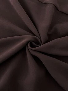 Elaquor Plus Size Women's Solid Color Ruffle Hem Casual Party Dress - Brown - View 7
