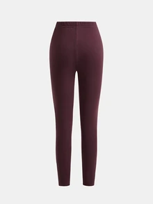 SHEIN Tween女孩花卉印花秋冬休閒百搭衛衣與內搭褲套裝 - 紫色 - 查看 8