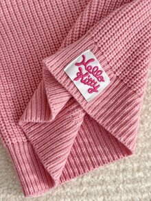 HELLO KITTY AND FRIENDS | SHEIN GraphicGems 女童圓領刺繡針織毛衣，純粉色，可愛甜美，休閒簡約百搭，舒適柔軟，適合日常穿著、戶外、上學、玩耍、野餐、旅行 - 粉色 - 查看 8