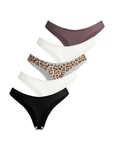 AltBold 5pcs Seamless Panties & Seamless Thongs - Multicolor - View 2