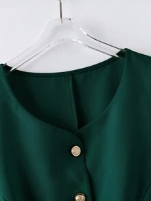 SHEIN Clasi 大尺碼優雅精緻百搭杏色無袖細肩帶背心 - 綠色 - 查看 4
