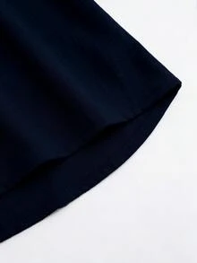 Linhara CURVE Plus Size Woven Casual Office-Style Autumn Shirt Fall - Navy Blue - View 5