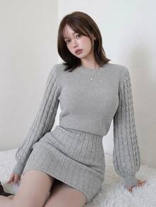 FRIFUL Women's Solid Color Backless Casual Daily Knit Dress - Grey - View 2