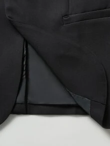 Manfinity AFTRDRK Men's Fashion Printed Single-Breasted Suit Jacket And Pants Set, For Parties And Performances, Formal Occasions, And Ceremonies - Black - View 7
