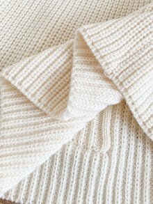 SHEIN 1件女童針織毛衣洋裝，時尚百搭高領、肩側抓皺燈籠袖、收腰A字裙擺附口袋，柔美甜美風，適中厚度，整齊下擺，緊口袖口，親膚柔軟，適合日常穿著、外出、派對、上學等多場合，秋冬必備 - 杏色 - 查看 3