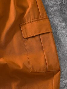 SHEIN 兒童青少年男孩休閒運動軍綠色連帽衛衣與卡其色工裝褲套裝，適合秋冬、學校、家庭聚會、度假派對，秋季穿搭，冬季穿搭，男孩套裝 - 彩色 - 查看 4