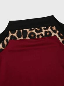 Sweetra Plus Size 3pcs T-Shirt Set, Mock Neck Printed Tops, Long Sleeve, Autumn/Winter - Multicolor - View 5