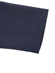 Balvessa Women's Woven Strap Design Long Sleeve Pocket Casual Napoleon Dress - Navy Blue - View 7
