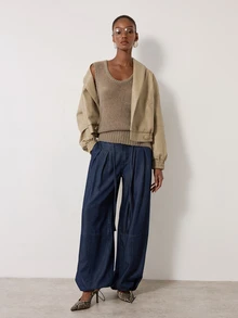 MERLEAU Women's Modern Solid Color Round Neck Casual Versatile Knit Vest - Light Grey - View 5