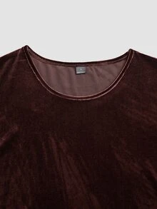 Omancia Women's New Autumn/Winter Velvet Leopard Print 2 Pieces Set - Coffee Brown - View 6