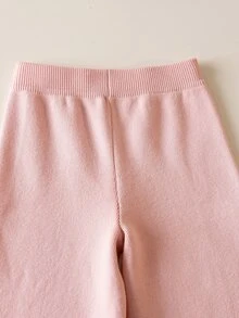 Genkimix Kids 女童針織開襟衫蝴蝶結刺繡上衣 彩虹白色寬腿長褲 公主娃娃兒童兩件套 母女裝 秋季 - 粉色 - 查看 7