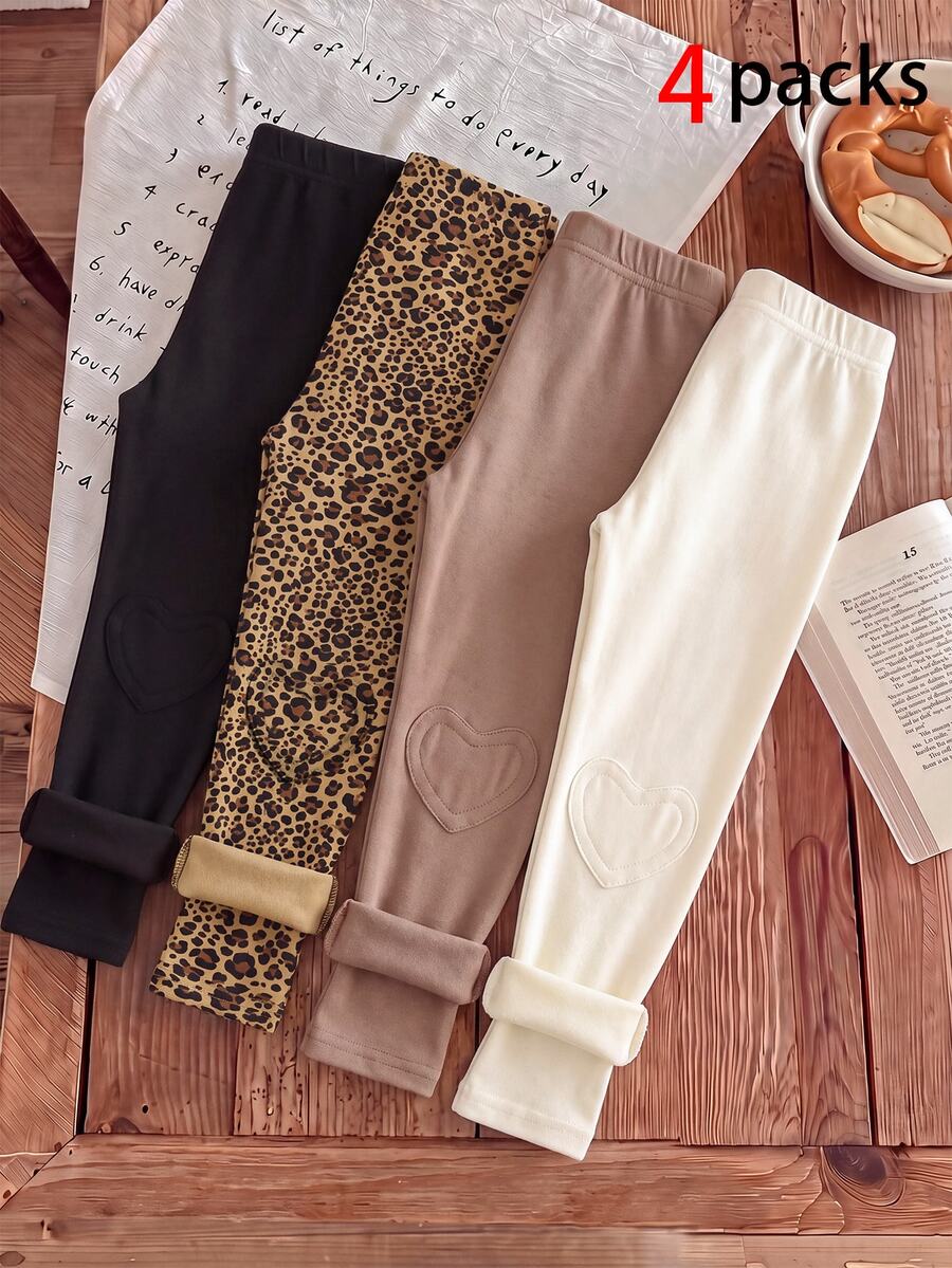 SHEIN 4PCS Young Girls Leggings - Multicolor - View 1